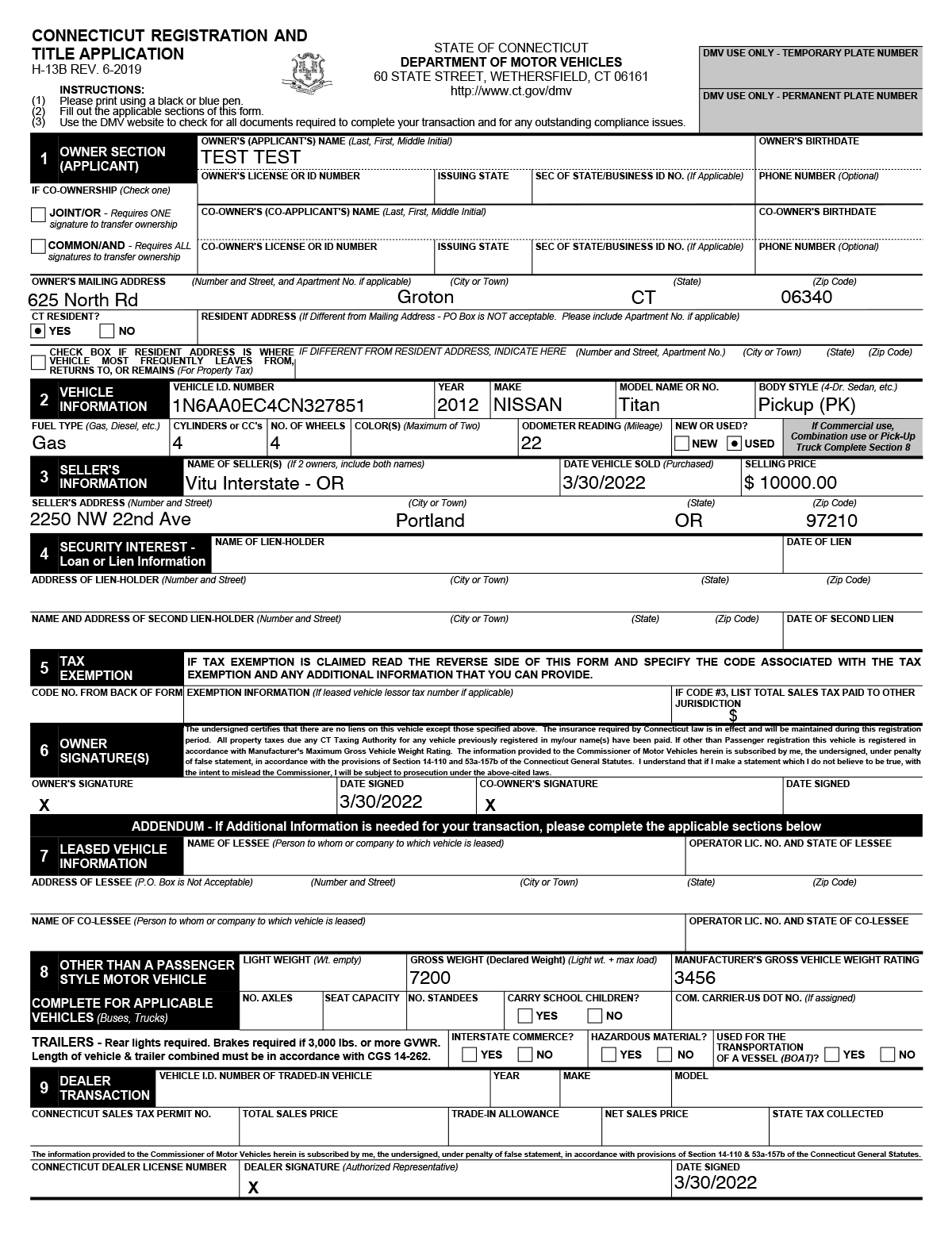 Vitu Interstate ready-to-sign out of state forms