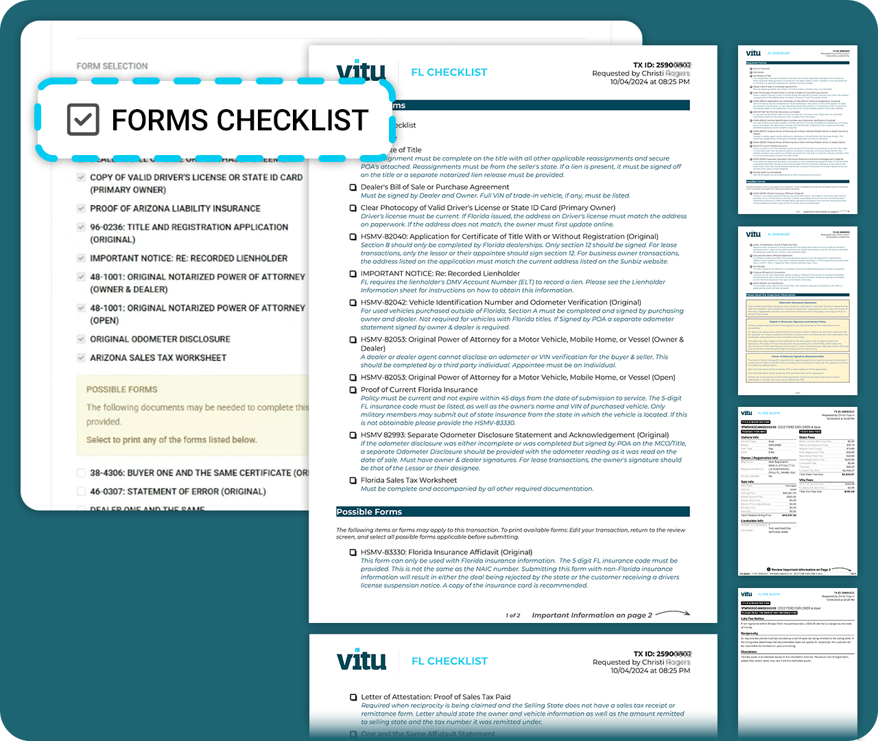 Vitu easy-to-use interface with auto-populated fields